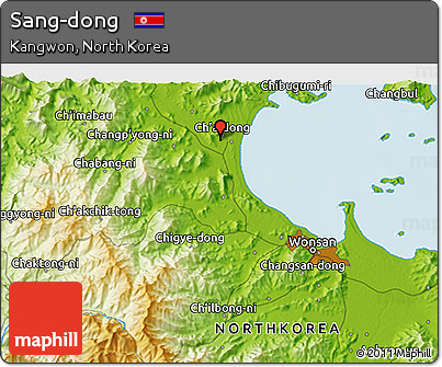 Physical 3D Map of Sang-dong