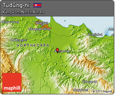 Physical 3D Map of Tudŭng-ni