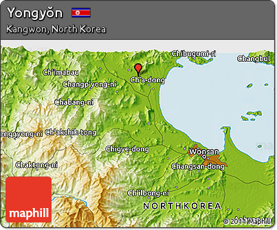 Physical 3D Map of Yongyŏn