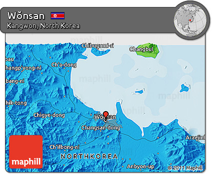 Political 3D Map of Wŏnsan