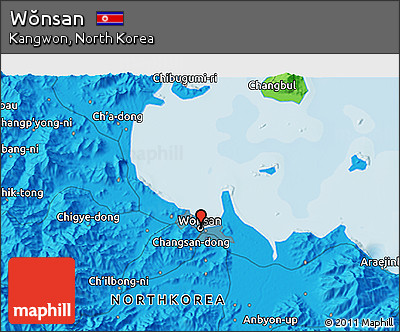 Political 3D Map of Wŏnsan