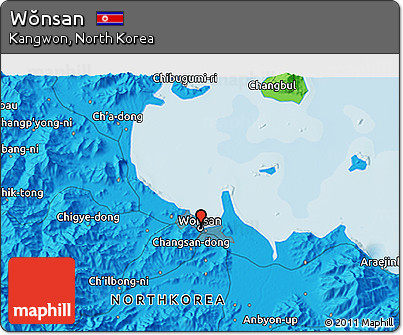 Political 3D Map of Wŏnsan