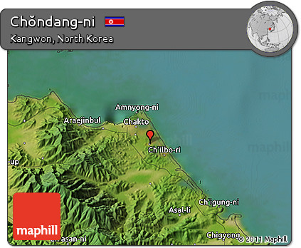 Satellite 3D Map of Chŏndang-ni