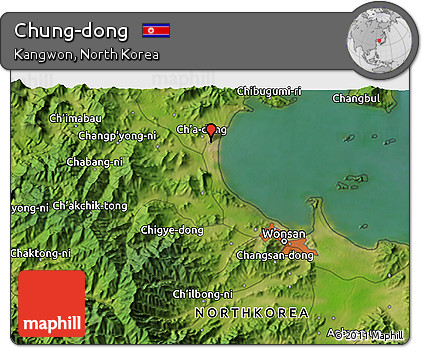 Satellite 3D Map of Chung-dong