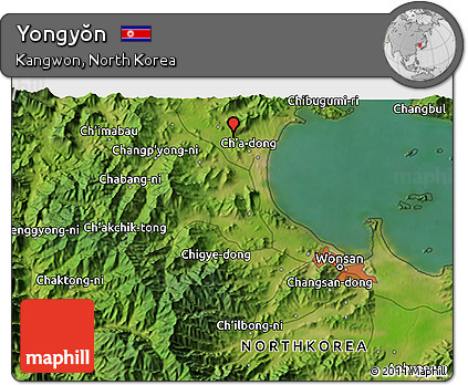 Satellite 3D Map of Yongyŏn