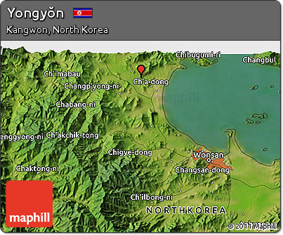 Satellite 3D Map of Yongyŏn