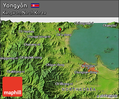 Satellite 3D Map of Yongyŏn