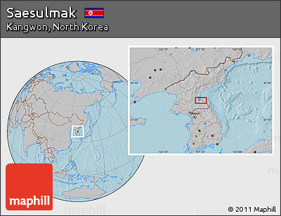 Gray Location Map of Saesulmak, hill shading