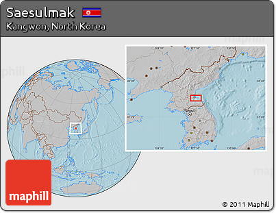 Gray Location Map of Saesulmak, hill shading