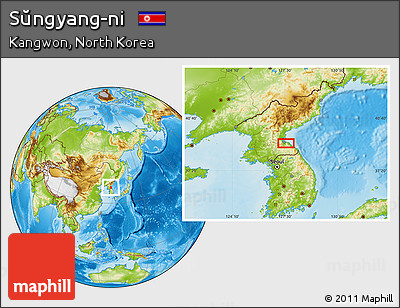 Physical Location Map of Sŭngyang-ni