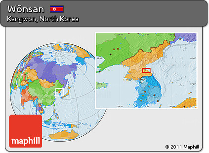 Political Location Map of Wŏnsan