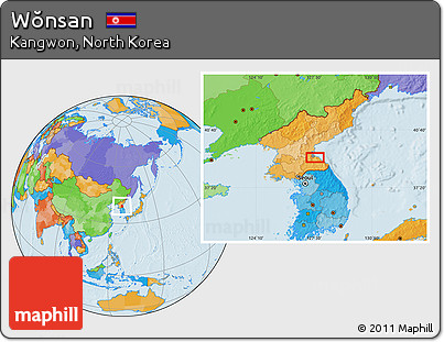 Political Location Map of Wŏnsan