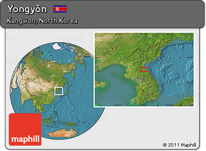Satellite Location Map of Yongyŏn