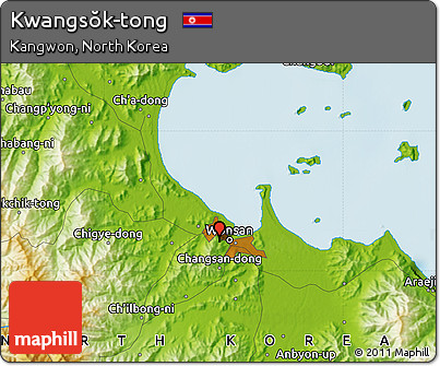 Physical Map of Kwangsŏk-tong