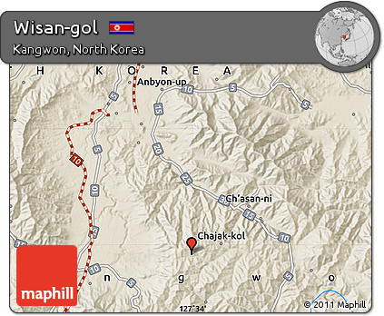 Shaded Relief Map of Wisan-gol