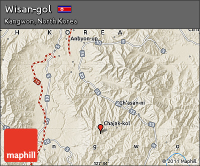 Shaded Relief Map of Wisan-gol