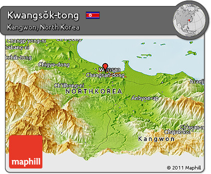 Physical Panoramic Map of Kwangsŏk-tong
