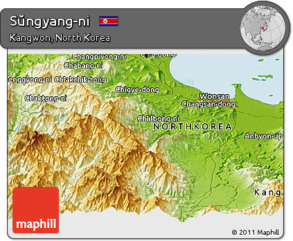 Physical Panoramic Map of Sŭngyang-ni