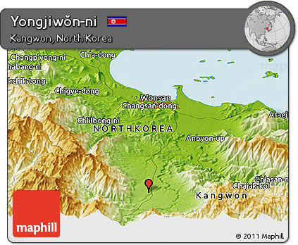 Physical Panoramic Map of Yongjiwŏn-ni