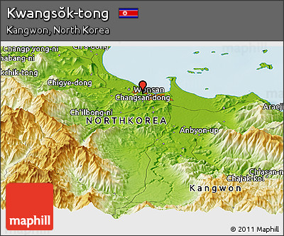 Physical Panoramic Map of Kwangsŏk-tong