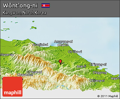 Physical Panoramic Map of Wŏnt'ong-ni