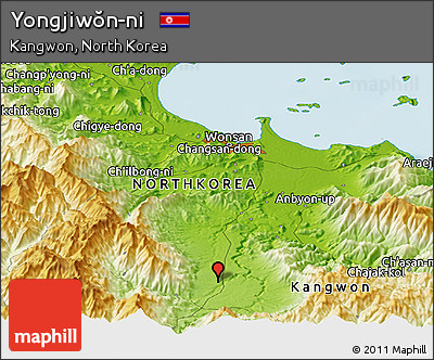 Physical Panoramic Map of Yongjiwŏn-ni