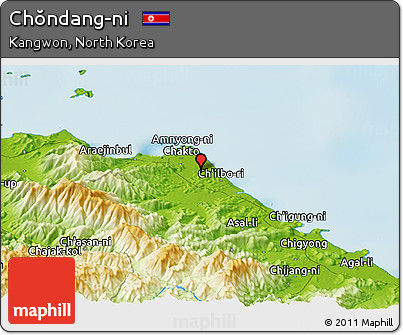 Physical Panoramic Map of Chŏndang-ni