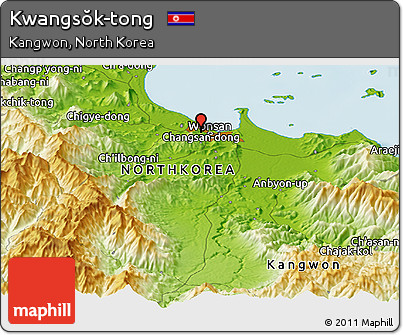 Physical Panoramic Map of Kwangsŏk-tong