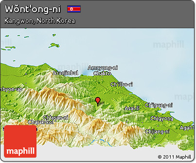 Physical Panoramic Map of Wŏnt'ong-ni