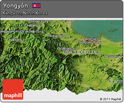 Satellite Panoramic Map of Yongyŏn