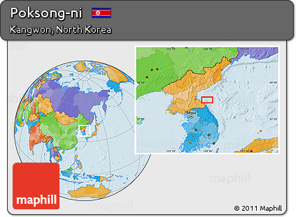 Political Location Map of Poksong-ni