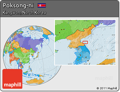 Political Location Map of Poksong-ni