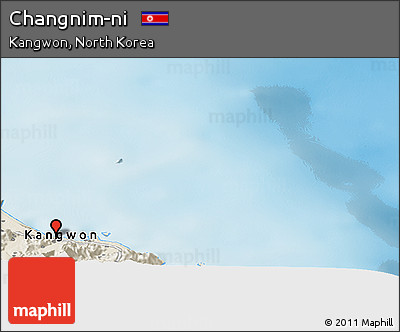 Shaded Relief Panoramic Map of Changnim-ni