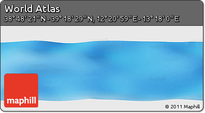 Physical Panoramic Map of the Area around 39° 3' 25" N, 12° 49' 29" E
