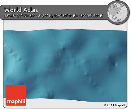 Satellite 3D Map of the Area around 39° 3' 25" N, 130° 7' 30" E