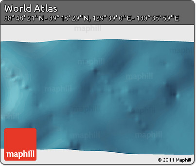 Satellite 3D Map of the Area around 39° 3' 25" N, 130° 7' 30" E