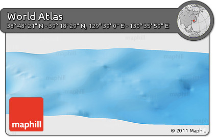 Physical Panoramic Map of the Area around 39° 3' 25" N, 130° 7' 30" E