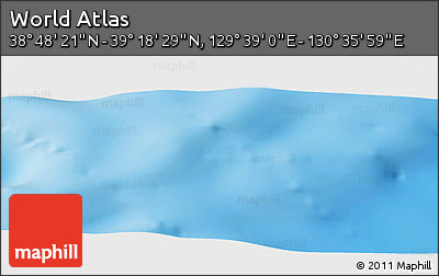 Physical Panoramic Map of the Area around 39° 3' 25" N, 130° 7' 30" E