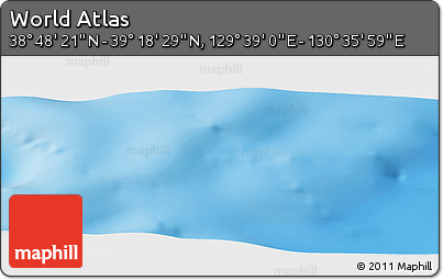 Physical Panoramic Map of the Area around 39° 3' 25" N, 130° 7' 30" E
