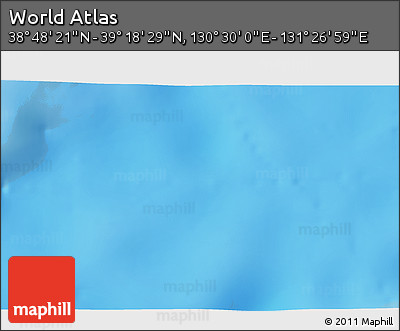 Physical 3D Map of the Area around 39° 3' 25" N, 130° 58' 29" E