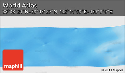 Physical Panoramic Map of the Area around 39° 3' 25" N, 132° 40' 30" E
