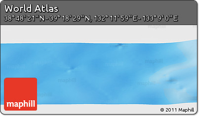 Physical Panoramic Map of the Area around 39° 3' 25" N, 132° 40' 30" E