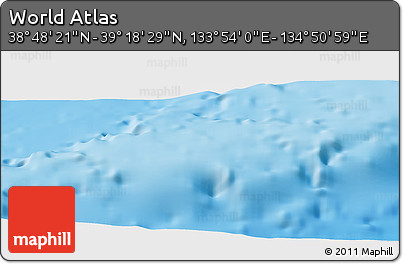 Physical Panoramic Map of the Area around 39° 3' 25" N, 134° 22' 30" E