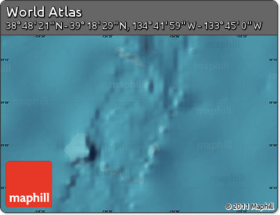 Satellite Map of the Area around 39° 3' 25" N, 134° 13' 29" W