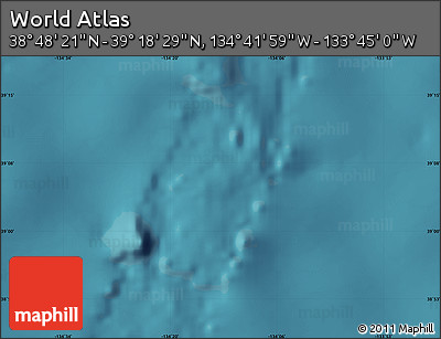 Satellite Map of the Area around 39° 3' 25" N, 134° 13' 29" W