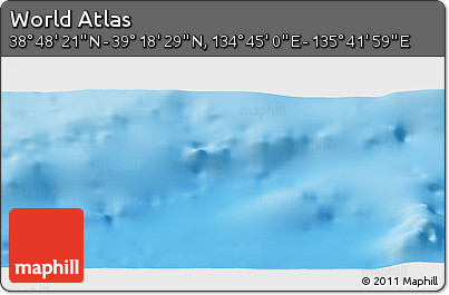 Physical Panoramic Map of the Area around 39° 3' 25" N, 135° 13' 29" E