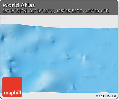 Physical 3D Map of the Area around 39° 3' 25" N, 136° 4' 29" E