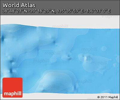 Political 3D Map of the Area around 39° 3' 25" N, 136° 4' 29" E