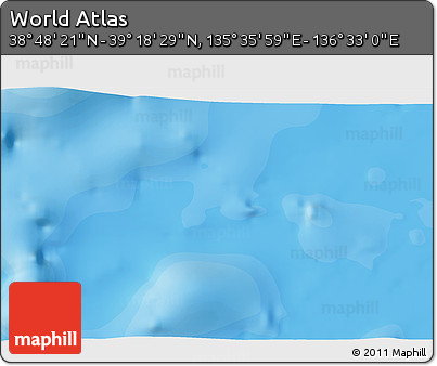 Political 3D Map of the Area around 39° 3' 25" N, 136° 4' 29" E