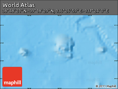 Shaded Relief Map of the Area around 39° 3' 25" N, 136° 55' 30" E